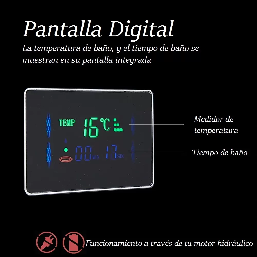 Grifo de ducha con luz LED negra sistema de columna de ducha de chorro de masaje jpg 2