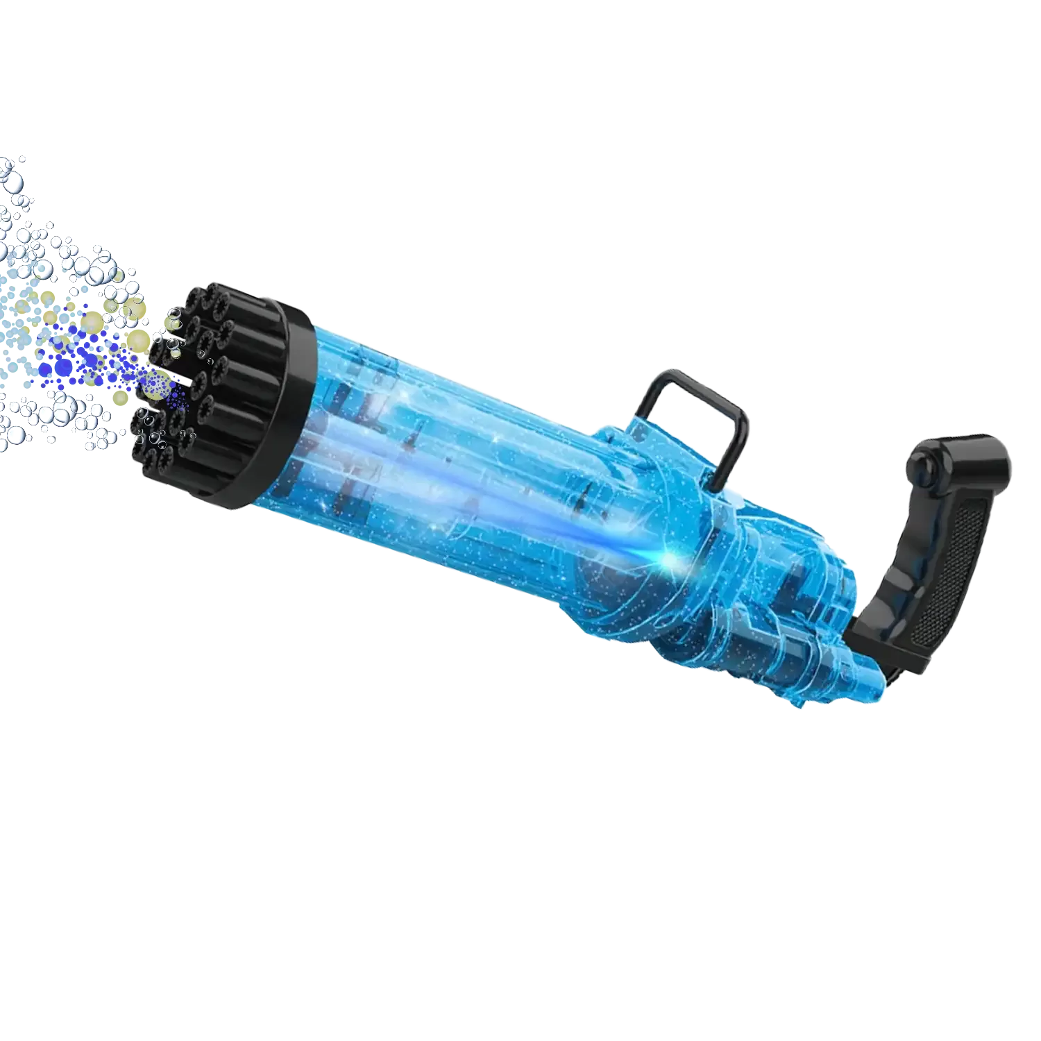 Pistola Gatling Burbujas Azul